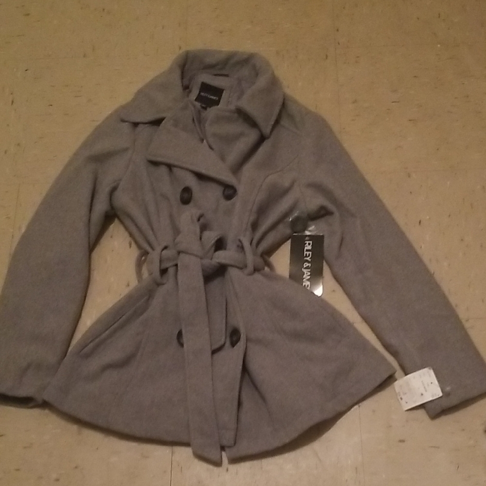 Gray Double-Breasted Women's Coat